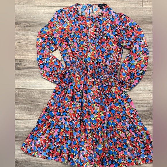 New! J Crew Cinched Waist Dress in Watercolor Floral Print Size Small - Picture 5 of 10